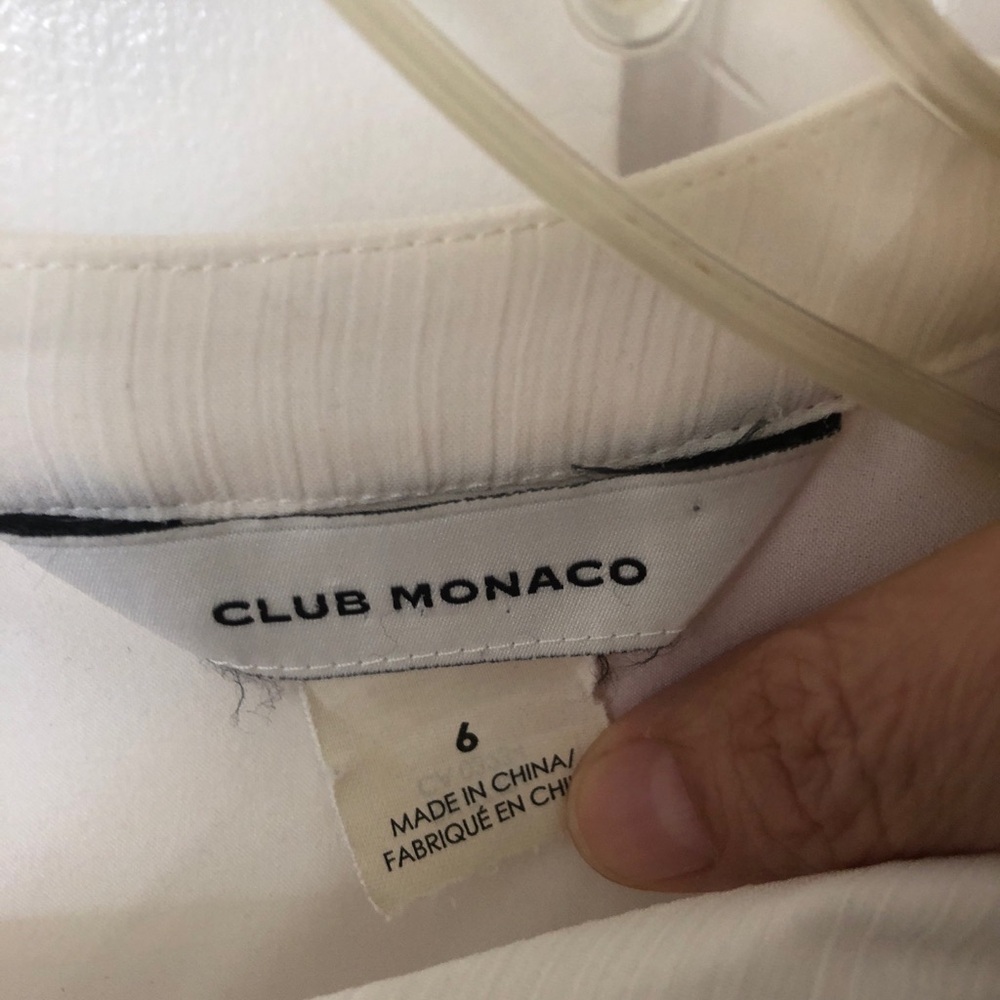 Club Monaco Preppy Gray Pencil skirt sheer white blouse Dress size 6 - Picture 6 of 8